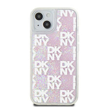 Заредете изображение във визуализатора на галерията – DKNY case for IPHONE 15 DKHCP15SLCPEPP (DKNY HC Liquid Glitters W/Checkered Pattern) pink
