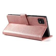 Заредете изображение във визуализатора на галерията – Magnet Case elegant bookcase type case with kickstand for Samsung Galaxy A22 5G pink
