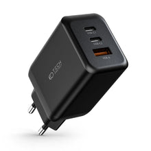 Заредете изображение във визуализатора на галерията – Tech-Protect C65W-2 network charger 2x USB-C PD 65W / USB-A QC 3.0 - black
