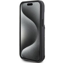 Заредете изображение във визуализатора на галерията – Karl Lagerfeld Saffiano Cardslots and Stand Monogram Choupette case for iPhone 15 - black
