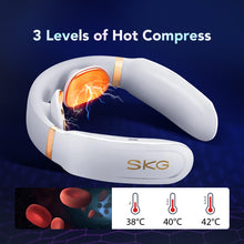 Заредете изображение във визуализатора на галерията – SKG K6E neck massager, electrostimulator with compress - white
