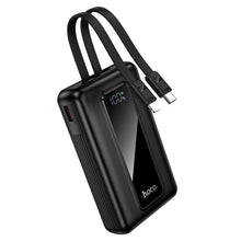 Заредете изображение във визуализатора на галерията – Powerbank 20000 mAh QC PD 22,5W with built-in cables USB C+ Lightning Hoco J162A black
