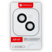 Заредете изображение във визуализатора на галерията – Forcell Premium Camera Lens Tempered Glass - for iPhone 13 / 13 Mini Black

