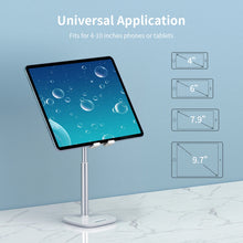Заредете изображение във визуализатора на галерията – Choetech H035 aluminum stand for a phone or tablet with adjustment - white and silver
