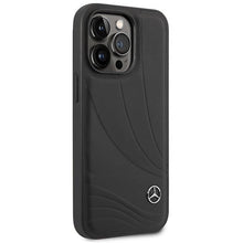 Заредете изображение във визуализатора на галерията – Mercedes Leather Wave Pattern case for iPhone 14 Pro Max - black
