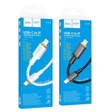Заредете изображение във визуализатора на галерията – Cable USB C to Lightning Hoco PD 30W 1 m X128 Benefit black
