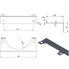 Заредете изображение във визуализатора на галерията – Wall holder for 1 gas cylinder, max. diameter 250 mm PRO-LINE cylinders
