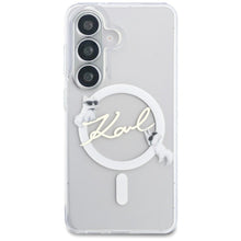 Заредете изображение във визуализатора на галерията – KARL LAGERFELD case for SAMSUNG S26 Plus KLHMS26M5HKSCAH (Magnetic IML KC Script) transparent
