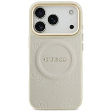 Заредете изображение във визуализатора на галерията – GUESS case for IPHONE 17 Pro compatible with MagSafe GUHMP17LPSAMSECE (PU W/ Peony Hot Stamp) beige
