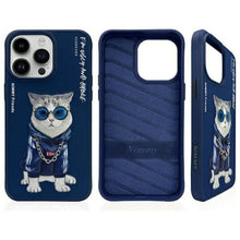 Заредете изображение във визуализатора на галерията – NIMMY case GLASSES COOL CAT for IPHONE 15 Pro Max blue
