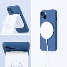 Заредете изображение във визуализатора на галерията – SILICONE MAG COVER (big hole) case compatible with MagSafe for IPHONE 17 Pro blue
