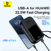 Заредете изображение във визуализатора на галерията – Baseus Qpow Pro+ 20000mAh 22.5W powerbank with built-in USB-C cable and display - black
