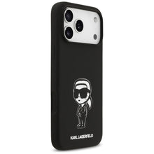 Заредете изображение във визуализатора на галерията – KARL LAGERFELD case for IPHONE 17 Pro Max compatible with MagSafe KLHMP17XSKIGROK (Silicone W/ KL Sketch &amp; Logo) black
