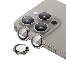 Заредете изображение във визуализатора на галерията – Benks Tempered glass Glass Warrior Lens Protector on camera for Iphone 15 Pro/15 Pro Max (lens 3 pieces) grey

