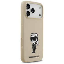 Заредете изображение във визуализатора на галерията – KARL LAGERFELD case for IPHONE 17 Pro Max compatible with MagSafe KLHMP17XSKIGROW (Silicone W/ KL Sketch &amp; Logo) brown
