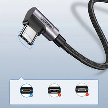 Заредете изображение във визуализатора на галерията – Ugreen US284 70255 USB-A (straight) / USB-C (angled) cable 3A 3m - gray
