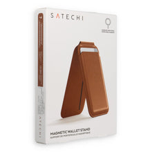 Заредете изображение във визуализатора на галерията – Leather wallet with stand, compatible with MagSafe Satechi Vegan Leather Wallet Stand brown

