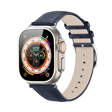 DUX DUCIS каишка YS истинска кожа за Apple Watch 42 / 44 / 45 / 49 мм син