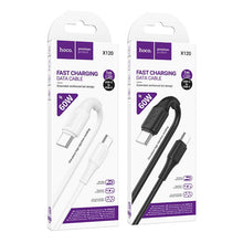 Заредете изображение във визуализатора на галерията – Cable USB C to USB C Hoco 3A 60W 1 m X120 black
