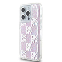 Заредете изображение във визуализатора на галерията – DKNY case for IPHONE 15 Pro DKHCP15LLCPEPP (DKNY HC Liquid Glitters W/Checkered Pattern) pink
