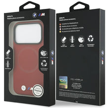 Заредете изображение във визуализатора на галерията – BMW case for IPHONE 17 Pro compatible with MagSafe BMHMP17L25PFWSMR (PU FW Metal Logo) red
