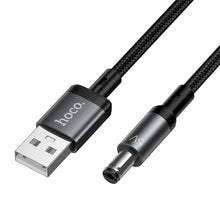 Заредете изображение във визуализатора на галерията – Cable USB A to DC 5,5mm Hoco 5V/1A 1m X129 Advantage black

