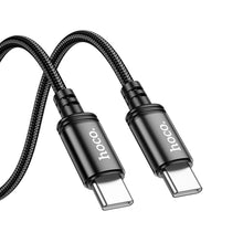 Заредете изображение във визуализатора на галерията – Cable USB C to USB C Hoco 3A 60W 2 m X89 black
