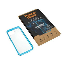 Заредете изображение във визуализатора на галерията – PanzerGlass ClearCase antibacterial Military Grade certified case for iPhone 13 mini - transparent blue
