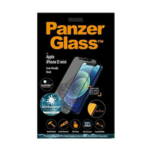 Заредете изображение във визуализатора на галерията – PanzerGlass E2E Microfracture antibacterial glass with camera cover for iPhone 12 mini - with black frame
