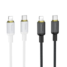 Заредете изображение във визуализатора на галерията – Cable USB C to Lightning Hoco PD 30W 1 m X128 Benefit black

