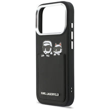 Заредете изображение във визуализатора на галерията – KARL LAGERFELD case for IPHONE 17 Pro KLHCP17L6PCSPKCK (PU W/ K&amp;C Print &amp; Pocket) black
