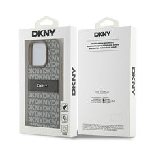 Заредете изображение във визуализатора на галерията – Original Case DKNY hardcase Leather Mono Stripe &amp; Metal Logo DKHCP15LPRTHSLE for Iphone 15 Pro beige
