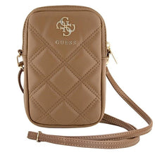 Заредете изображение във визуализатора на галерията – Guess Zip Quilted 4G bag - brown
