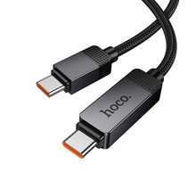 Заредете изображение във визуализатора на галерията – Cable USB C to USB C Hoco 3A 60W with Dpot Matrix LCD 1 m U154 black

