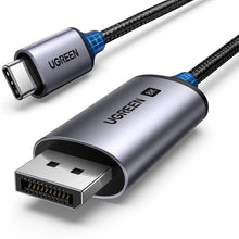 Заредете изображение във визуализатора на галерията – Ugreen CM556 cable with USB-C and DisplayPort 8K connectors, 3 m long - gray
