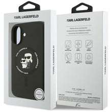 Заредете изображение във визуализатора на галерията – KARL LAGERFELD case for IPHONE 17 compatible with MagSafe KLHMP17SSCMKCRHK (Silicone KC Body Ring) black
