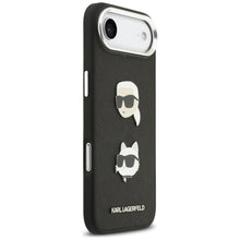 Заредете изображение във визуализатора на галерията – KARL LAGERFELD case for IPHONE 17 Air compatible with MagSafe KLHCP17MPSFDHPOK (FW Grained PU W/ K&amp;C Heads Pins &amp; Logo) black
