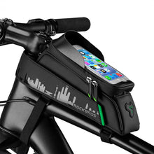 Заредете изображение във визуализатора на галерията – Rockbros 029-1BK bicycle bag for frame with phone cover - black
