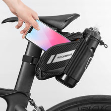 Заредете изображение във визуализатора на галерията – Rockbros C32BK saddle bag 1.5 l with water bottle pocket - black
