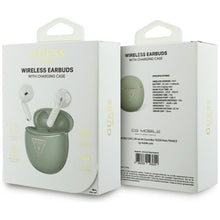 Заредете изображение във визуализатора на галерията – Wireless earphones Guess TWS GUTWSA15HETN (Small Round Script Print) khaki
