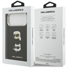Заредете изображение във визуализатора на галерията – KARL LAGERFELD case for IPHONE 17 Pro Max KLHCP17XPSFDHPOK (FW Grained PU W/ K&amp;C Heads Pin &amp; Logo) black
