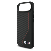 Заредете изображение във визуализатора на галерията – BMW case for IPHONE 17 Air compatible with MagSafe BMHMP17M25PCCSCKR (PU Carbon Line &amp; Logo) red
