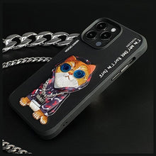 Заредете изображение във визуализатора на галерията – NIMMY case GLASSES COOL CAT for IPHONE 15 Pro Max black
