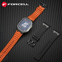 Заредете изображение във визуализатора на галерията – FORCELL F-DESIGN FA06 silicone strap for APPLE Watch 42 / 44 / 45 / 49 mm black
