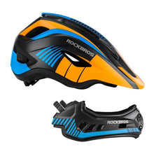 Заредете изображение във визуализатора на галерията – Children's bicycle helmet with detachable visor Rockbros TT-32SOBL-M size M - black and orange
