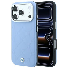 Заредете изображение във визуализатора на галерията – BMW case for IPHONE 18 Pro/17 Pro compatible with MagSafe (Sign Deboss Quilted W/ Metal Logo) blue

