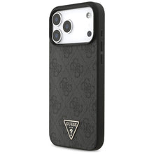 Заредете изображение във визуализатора на галерията – GUESS case for IPHONE 17 Pro Max compatible with MagSafe GUHMP17XP4TSDPPSK (4G PU W/ Strap Triangle Logo) black
