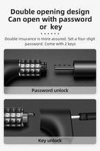 Заредете изображение във визуализатора на галерията – Rockbros 3230002001 bicycle lock with combination and key - black
