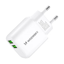 Заредете изображение във визуализатора на галерията – Wozinsky CUWCW 2.4A 2 x USB-A wall charger - white
