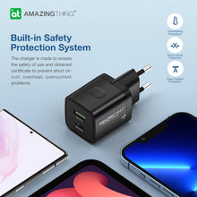 Заредете изображение във визуализатора на галерията – Amazing Thing Wall charger Speed Pro EUPD20WB - USB + Type C - QC 3.0 PD 20W 3A black
